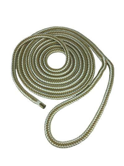 Dock Line 3/8" x 15' - Gold Braid