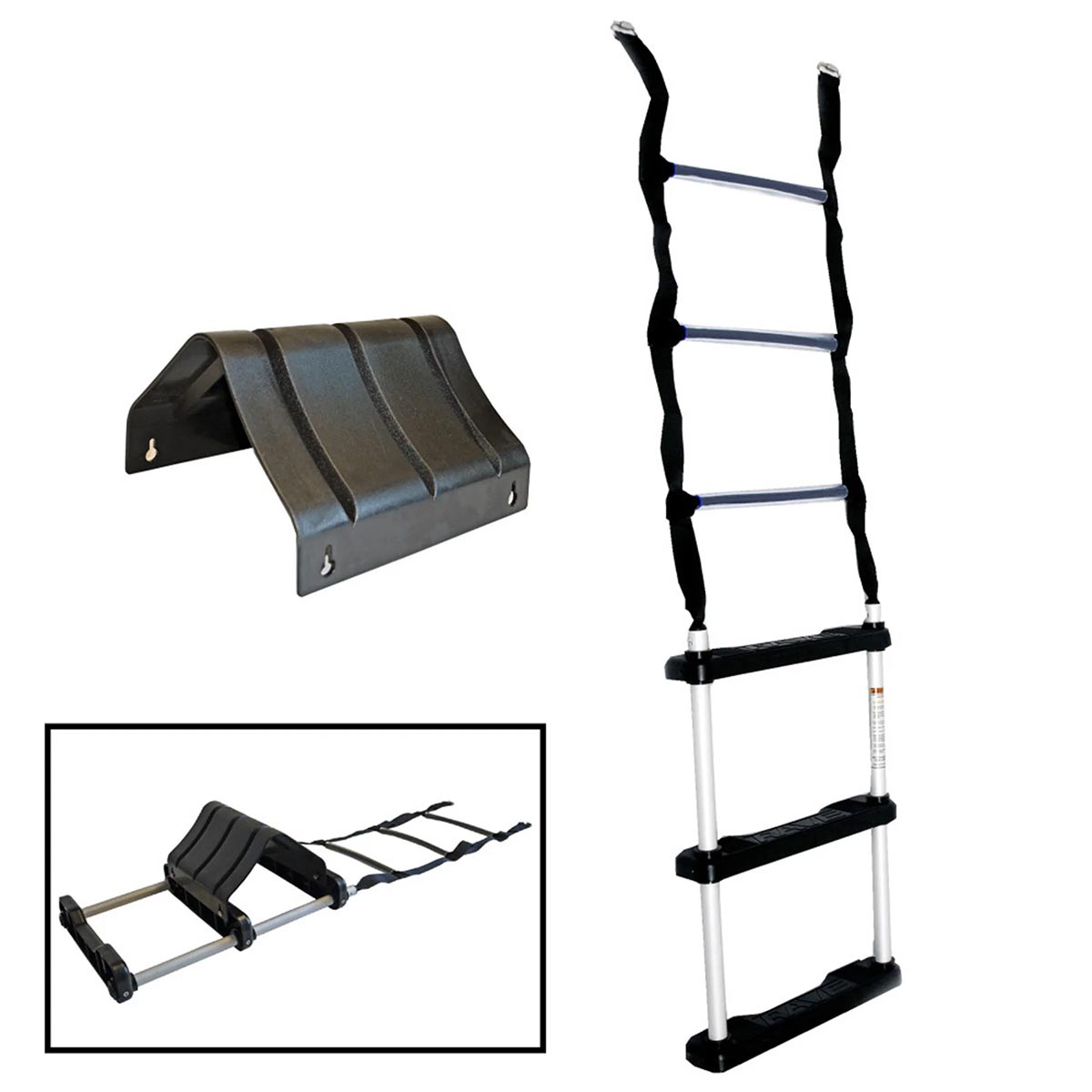 Rave 3-Step Boarding Ladder with Stabilizer for Water Trampolines