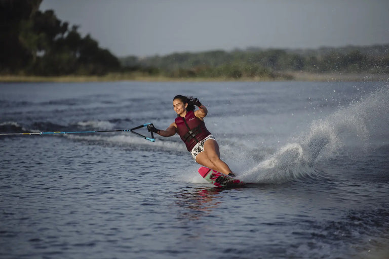 Woman waterskiiing