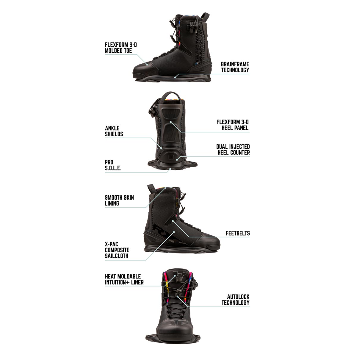 Ronix RXT - Intuition Wakeboard Bindings