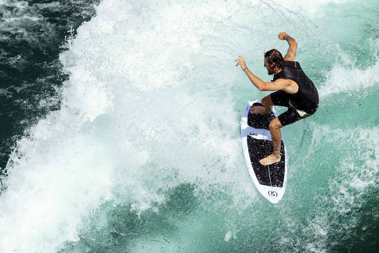 Man surfing a wave