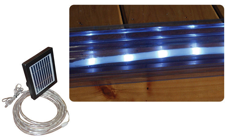 ClearVue Vinyl Dock Edging - Standard P-Shape with LED Solar Light Strip