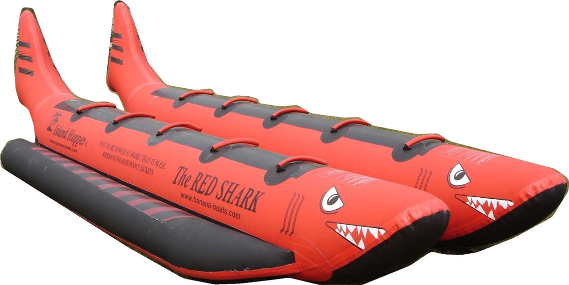Island Hopper Red Shark Heavy Commercial Banana Sled - 10 Person