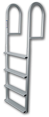 4-Step Aluminum Stationary Dock Ladder with 4" Wide Steps