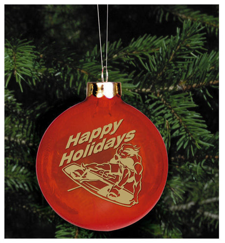 Wakeboard Glass Christmas Ornament