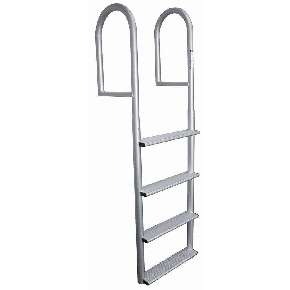 4-Step Aluminum Stationary Dock Ladder with 4" Wide Steps