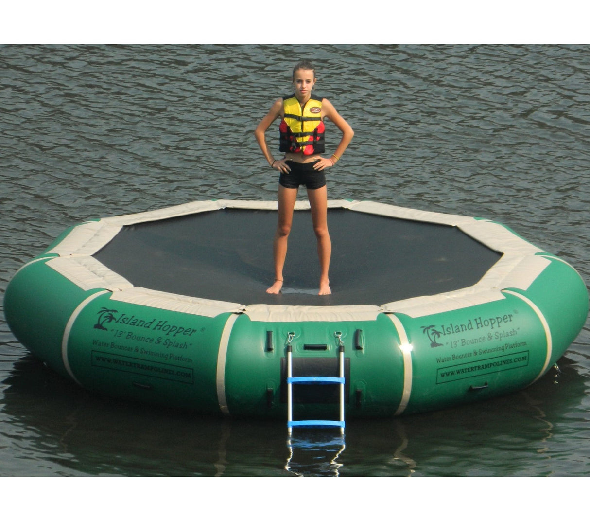 Island Hopper 13' Bounce & Splash Padded Water Bouncer