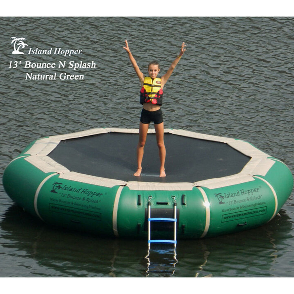 Island Hopper 13' Bounce & Splash Padded Water Bouncer