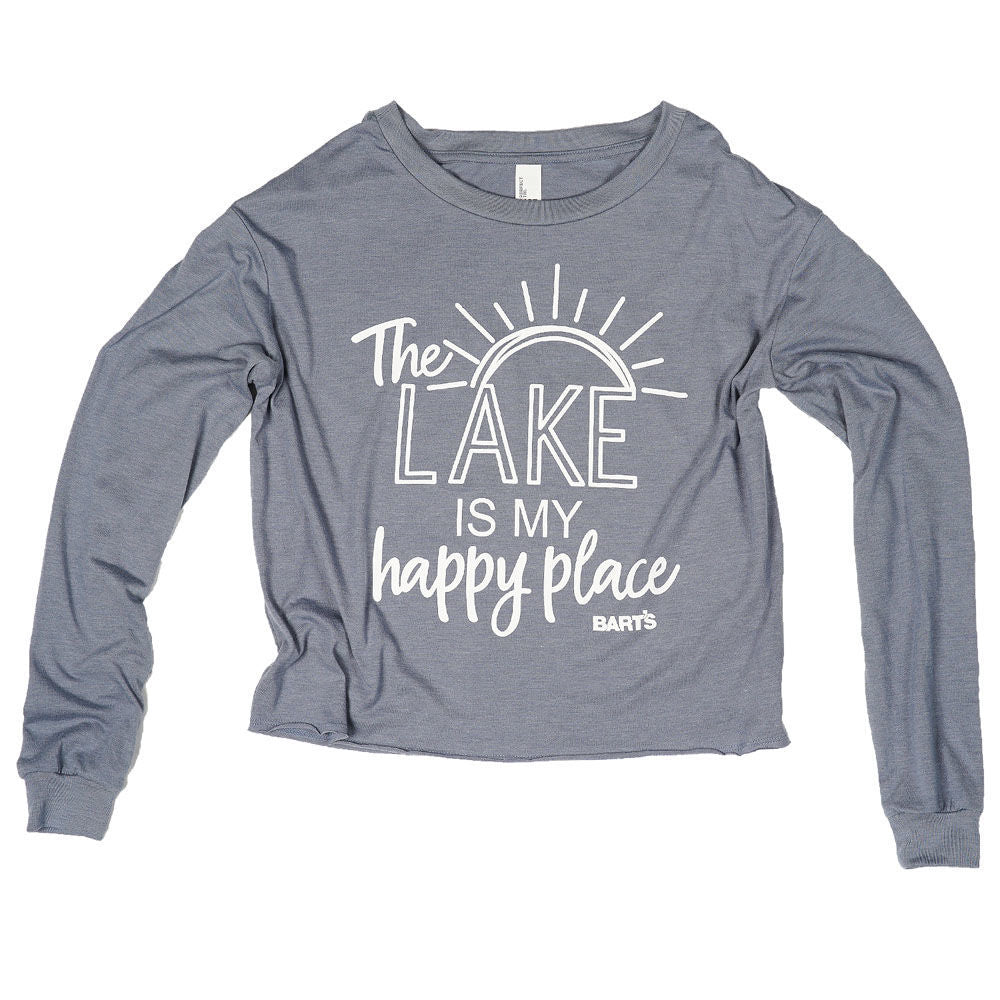 Bart's "The Lake Is My Happy Place" Women's Long Sleeve Tee